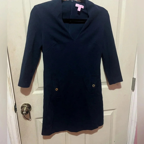 Lilly Pulitzer Charlena Navy Shift Dress Size small - Picture 4 of 4